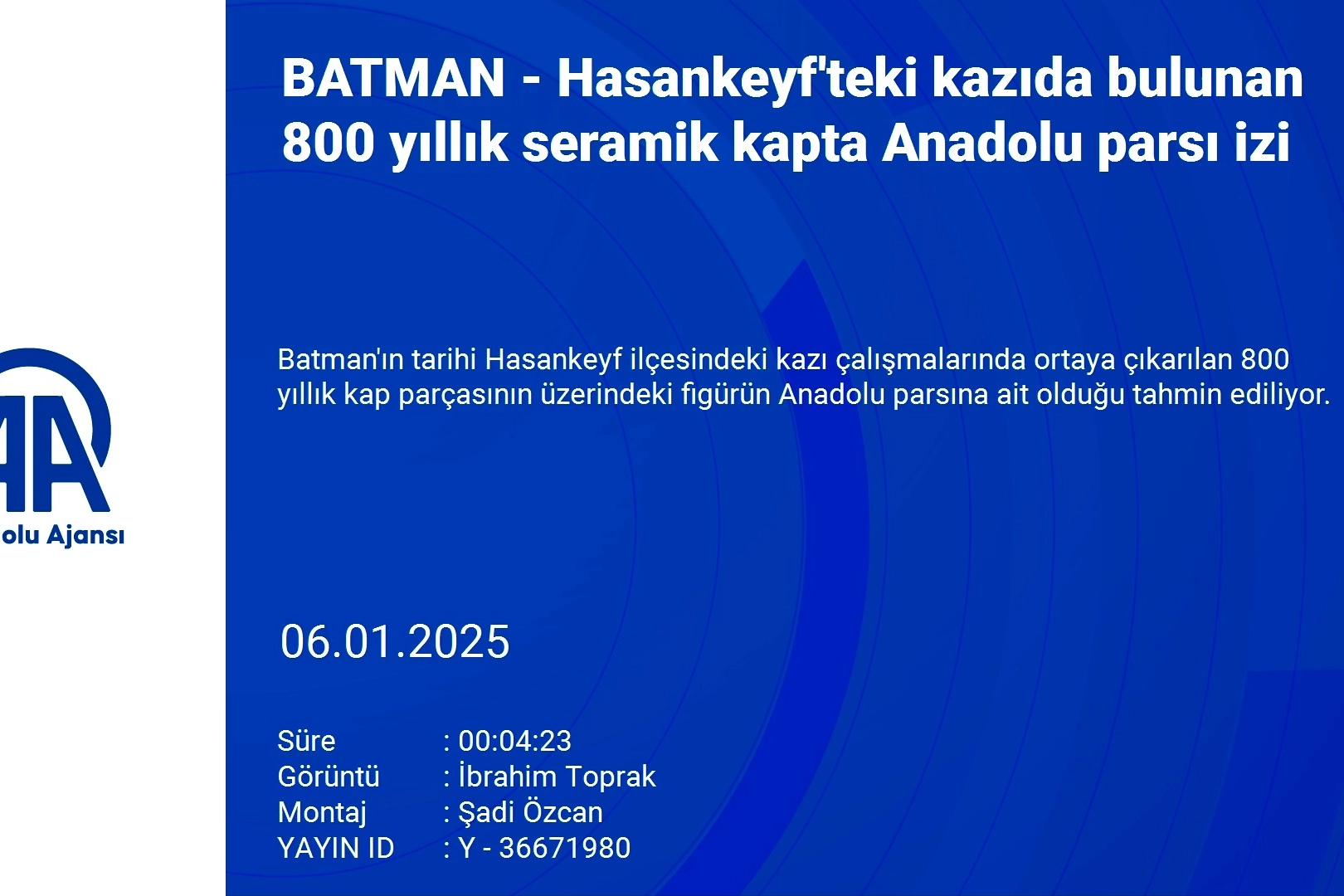 Hasankeyf'te bulunan 800 yıllık kapta anadolu parsı figürü tespit edildi