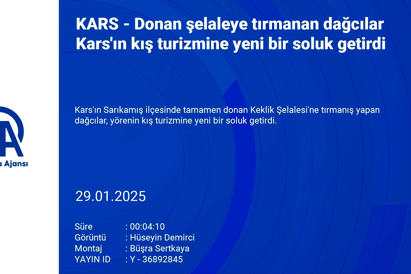 Sarıkamış’ta donan Keklik Şelalesi, dağcıların yeni gözdesi oldu