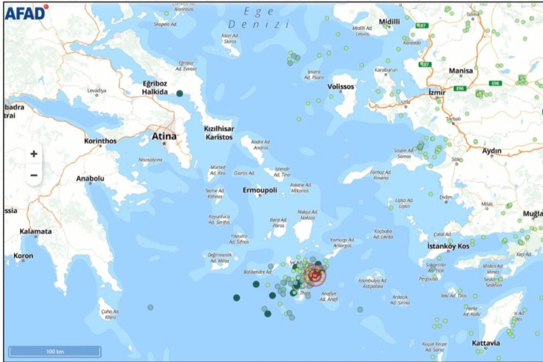 Ege Denizi'nde deprem sayısı 400’ü aştı, en büyük sarsıntı 4.8