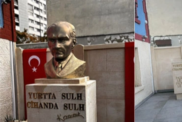 Atatürk büstüne çirkin saldırı!