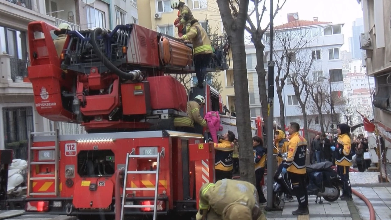 Şişli’de korkutan yangın: Binada mahsur kalanlar kurtarıldı