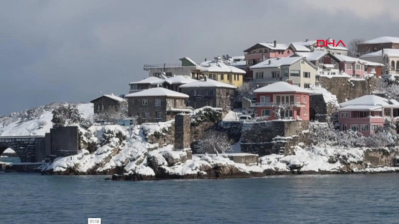 Amasra karlar altında: Kar yağışı kartpostallık görüntüler oluşturdu