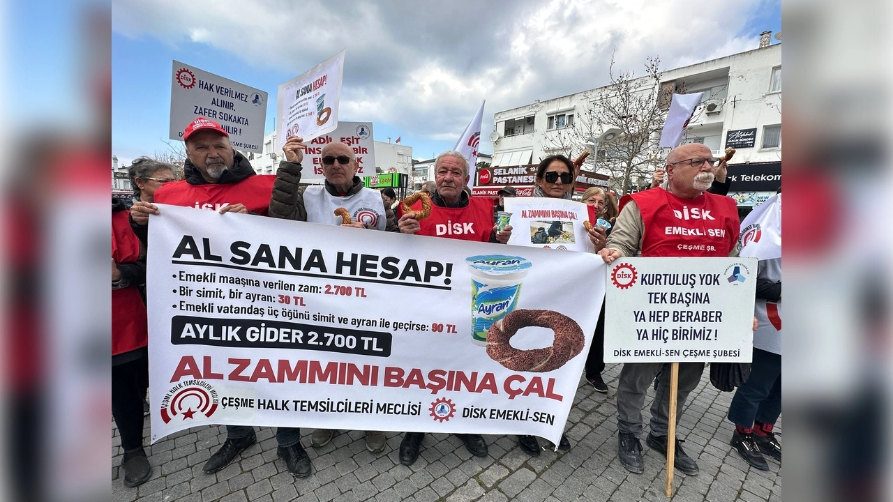 Çeşme’de emekli maaşı isyanı  