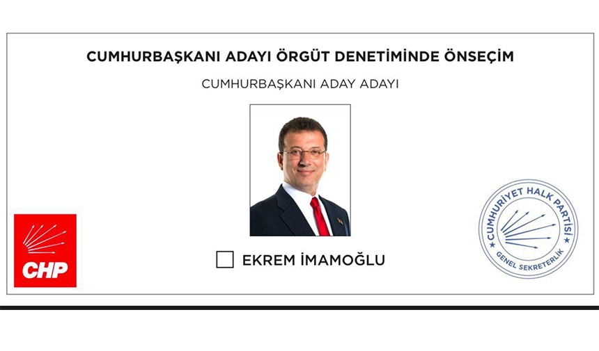 CHP'de ön seçim oy pusulası ortaya çıktı: Tek aday İmamoğlu