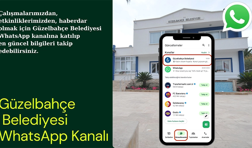 Güzelbahçe Belediyesi WhatsApp Kanalı hizmete girdi