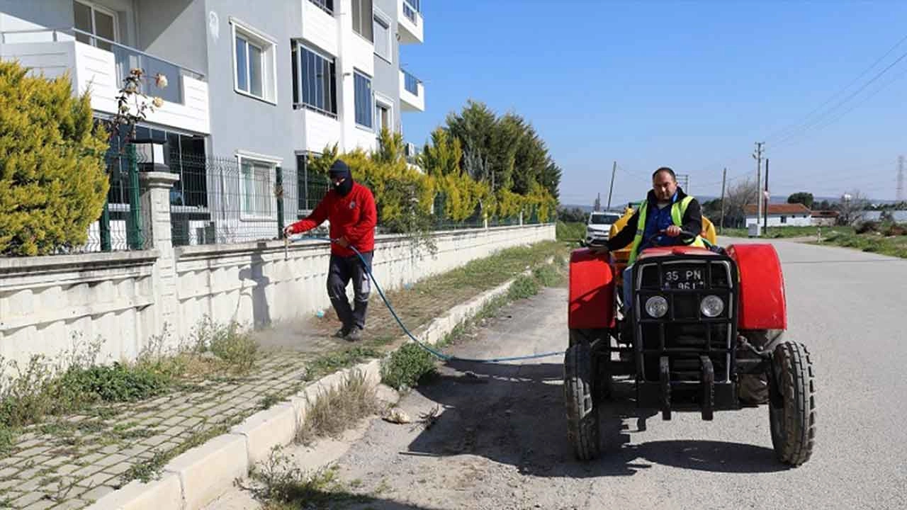 Menderes'te yabancı otlara karşı ilaçlama seferberliği başlatıldı haberinin görseli