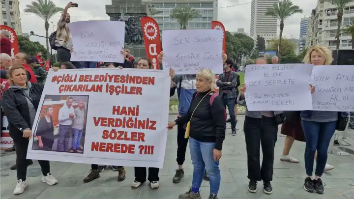 Eylem içinde eylem: Çiğlili işçilerden protesto