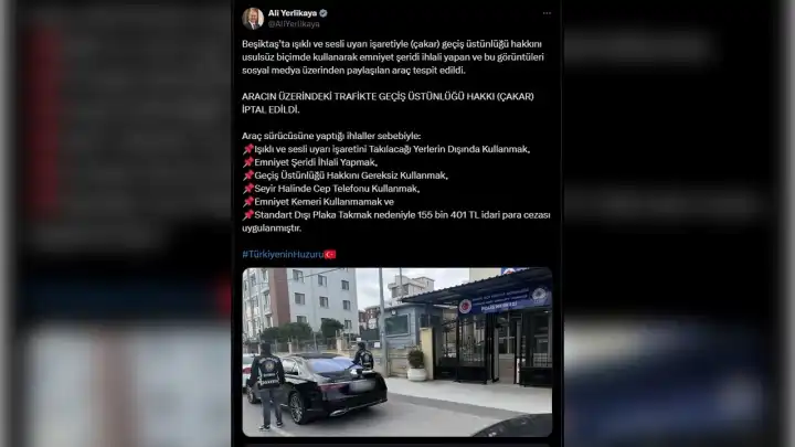 İstanbul'da usulsüz çakar kullanımına ceza