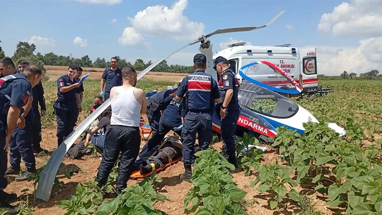 Jandarma cayrokopteri Adana'da sert iniş yaptı haberinin görseli