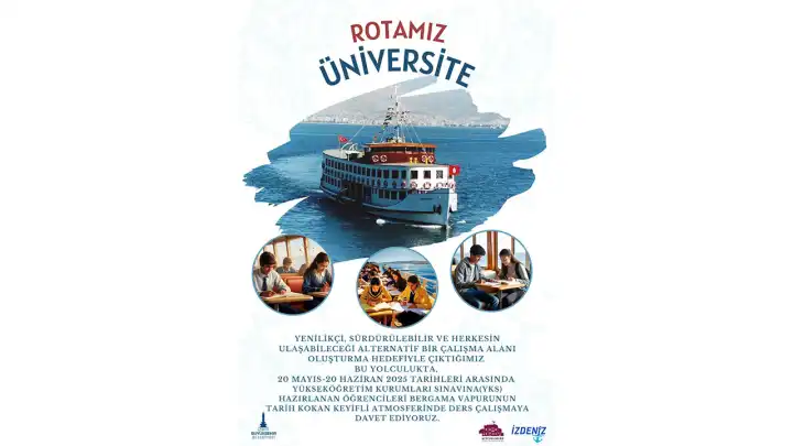 Bergama Vapuru’nda ‘Rotamız Üniversite’ porjesi