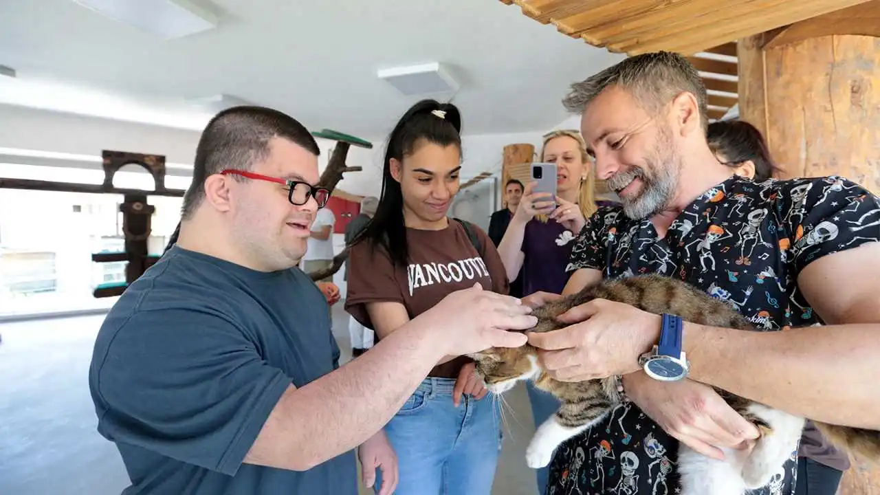 Konak’ta özel öğrenciler Engelli Kedi Evi’ni ziyaret etti  haberinin görseli