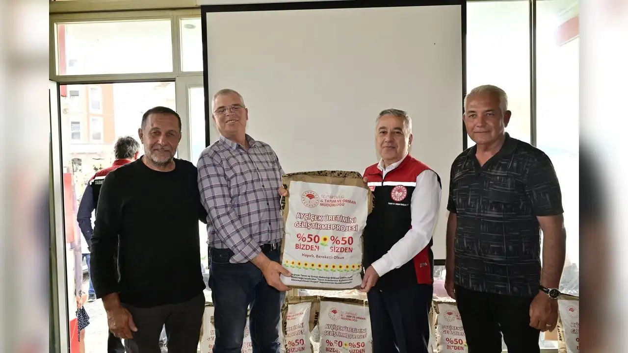 İzmir'de ayçiçeği üreticilerine tohum desteği haberinin görseli