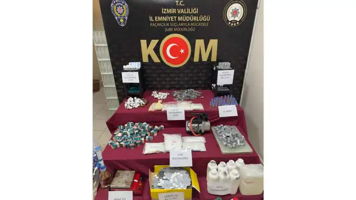 İzmir'de kaçak vücut geliştirme ilacı üretenlere yönelik operasyon