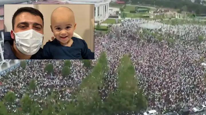 Minik Ali Asaf’ın zaferini binlerce kişi balonlarla kutladı