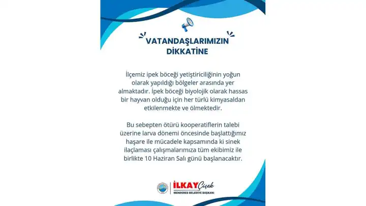 İpekböceklerini korumak için ilaçlama yapılacak