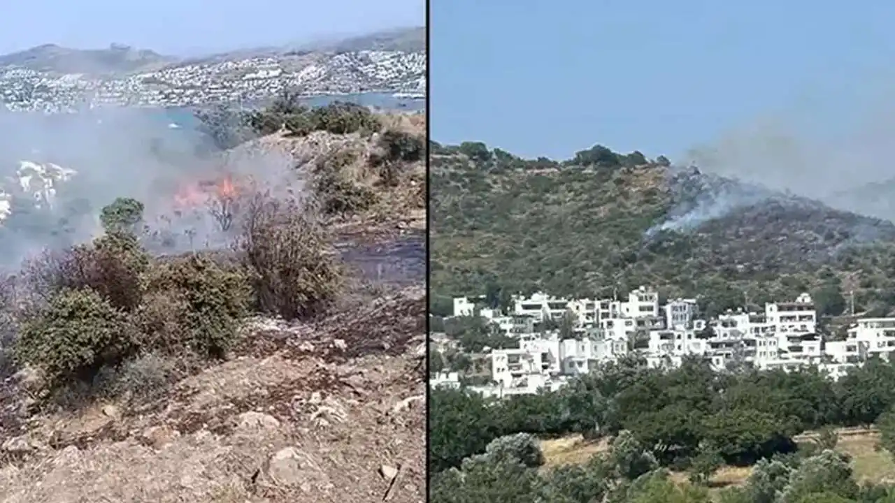 Bodrum'da makilik alanda büyük yangın haberinin görseli