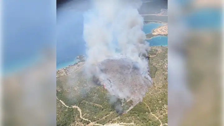 İzmir Karaburun'da orman yangını