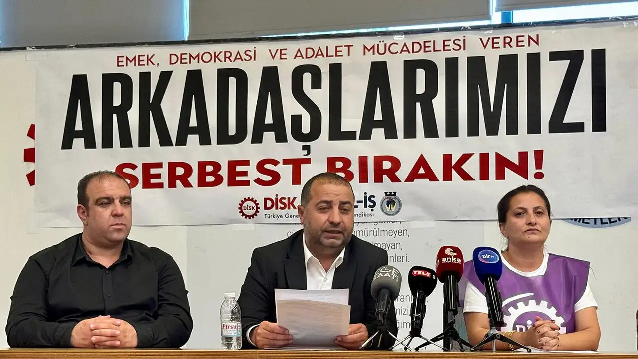 DİSK tutuklamalara karşı tek ses oldu: Yaşananlar direngen duruşun cezalandırılması!   haberinin görseli