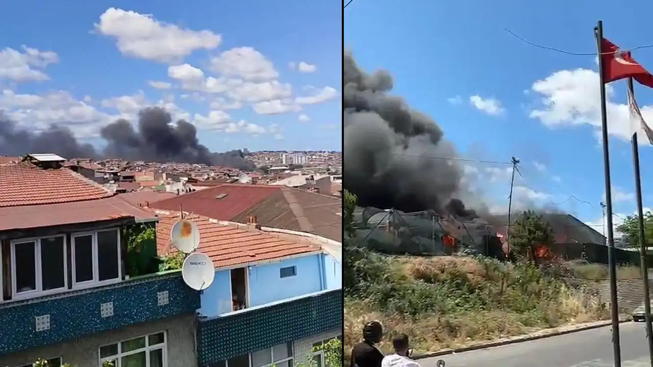 Gaziosmanpaşa’daki geri dönüşüm tesisinde yangın haberinin görseli