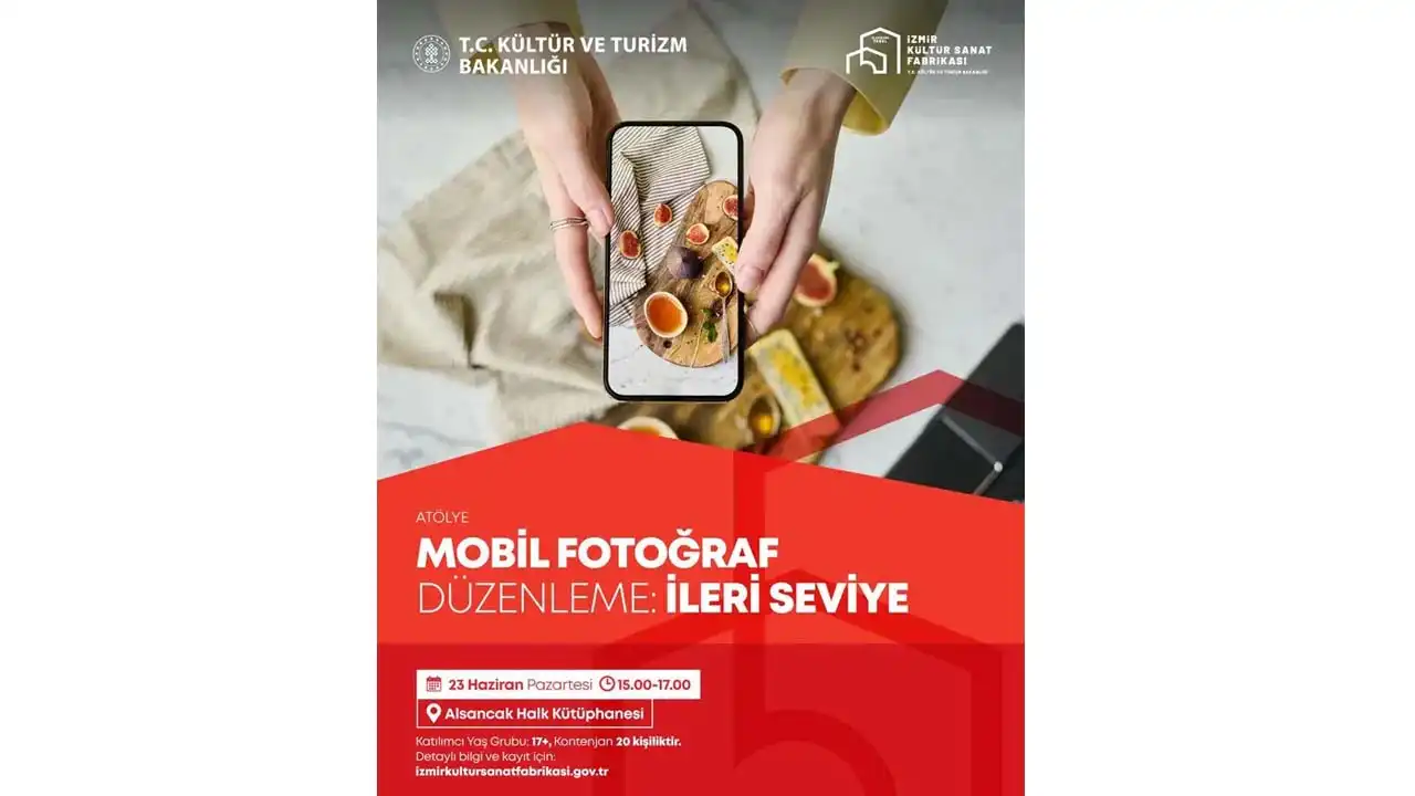Mobil fotoğraf tutkunlarına özel atölye: ‘İleri Seviye Düzenleme’ eğitimi Alsancak’ta haberinin görseli