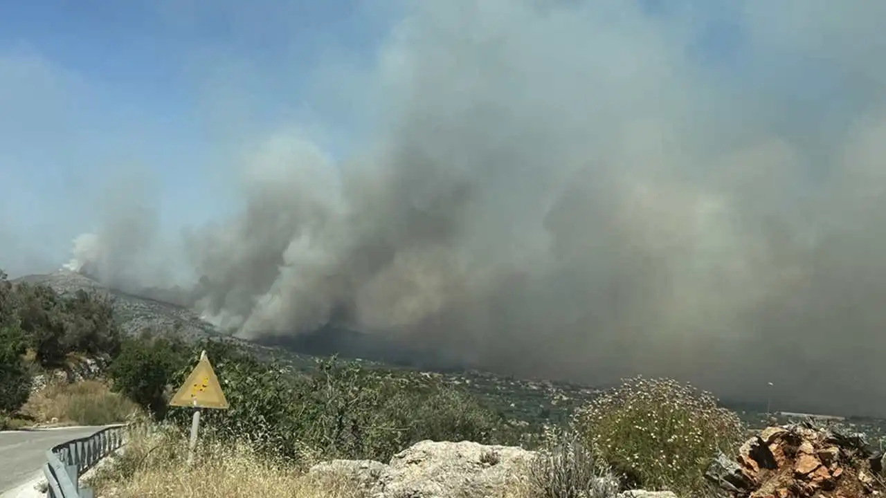 Sakız Adası’nda orman yangınında kundaklama şüphesi! haberinin görseli
