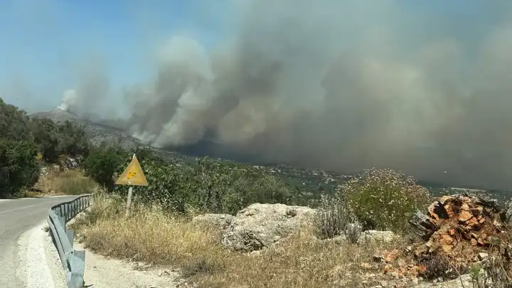 Sakız Adası'ndaki orman yangını 3 gün sonra kontrol altına alındı