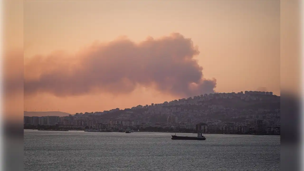 İzmir haber: Aliağa'daki yangın ormanlık alana sıçradı haberinin görseli