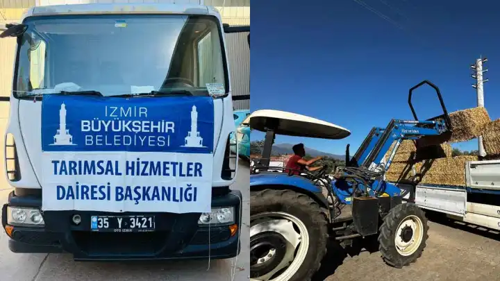 İzmir Büyükşehir Belediyesi'nden yangın bölgesine yem desteği