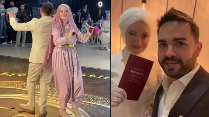 Kadir Ezildi ve Gamze Türkmen'in kına gecesi sosyal medyayı salladı: Taç taktı