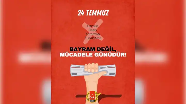 İzmir Gazeteciler Cemiyeti’nden 24 Temmuz mesajı: Hakikat ve basın özgürlüğü mücadelemiz bitmeyecek!