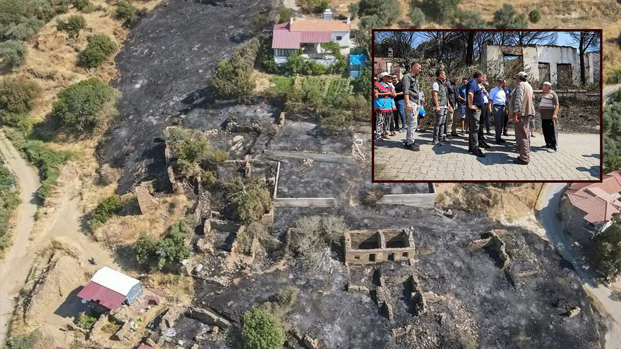 İzmir'de yangından etkilenen mahallede hasar tespit çalışmaları başladı