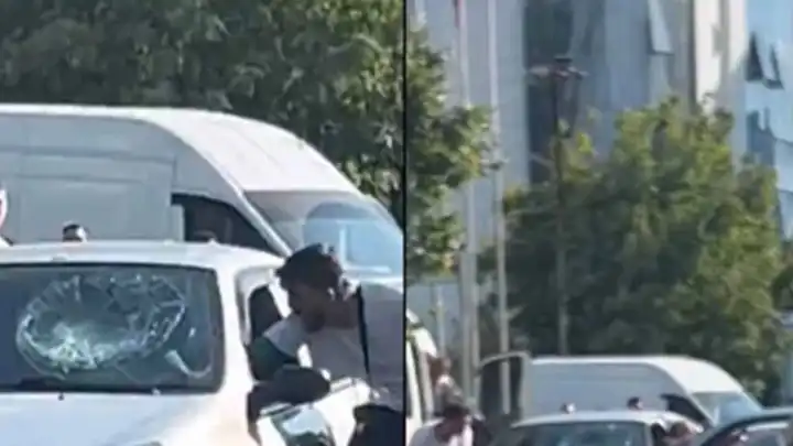 Motosikletli  şahıs trafikte terör estirdi!