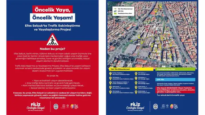 Efes Selçuk’ta yeni dönem: Yaya öncelikli trafik düzeni 18 Ağustos’ta başlıyor