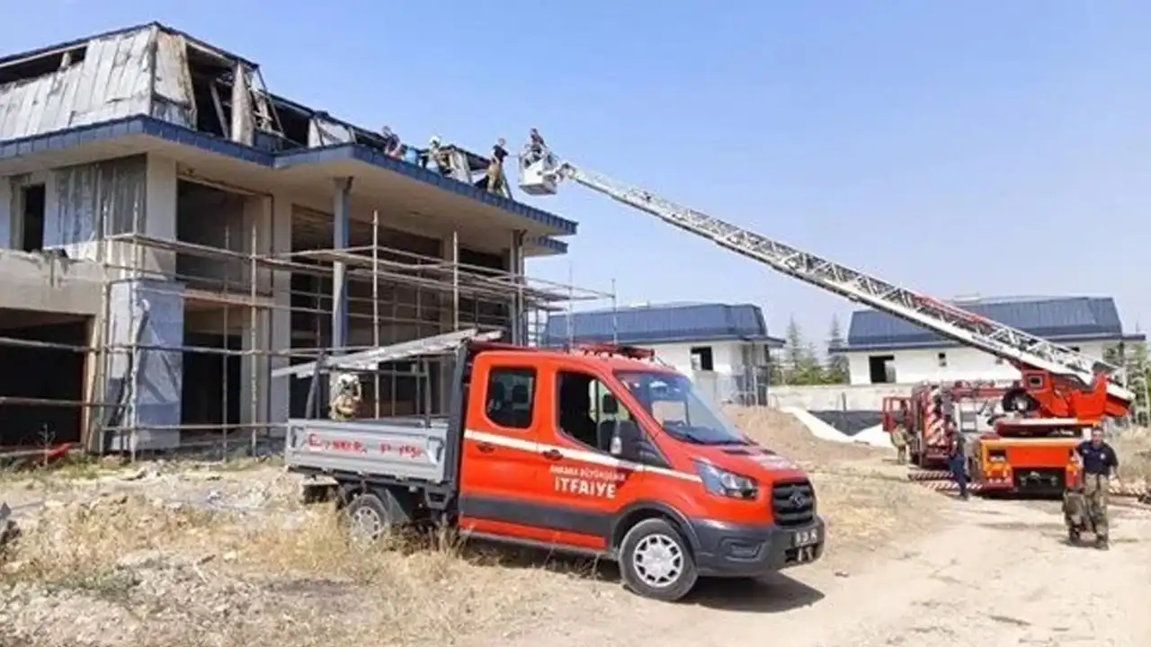 Başkentte villa inşaatında büyük yangın!
