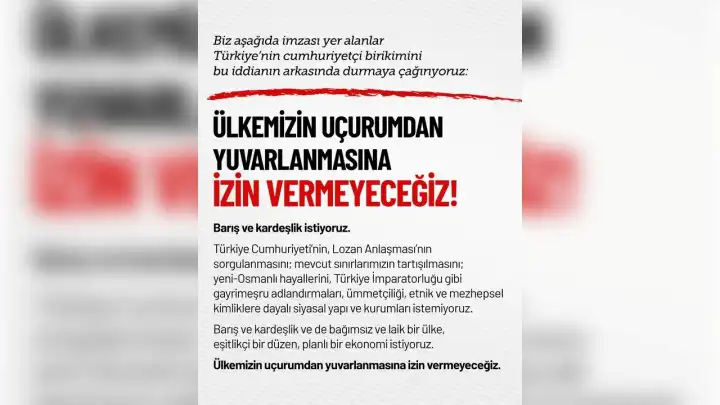 Cumhuriyetçi aydınlardan çağrı: Ülkemizin uçurumdan yuvarlanmasına izin vermeyeceğiz