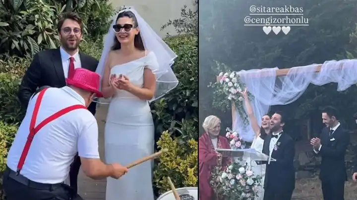 Akasya Durağı’nın Zeyno’su gelin oldu! Sitare Akbaş ile Cengiz Orhonlu dünya evine girdi