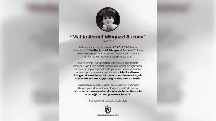 Trabzonspor'dan Mattia Ahmet Minguzzi başvurusu