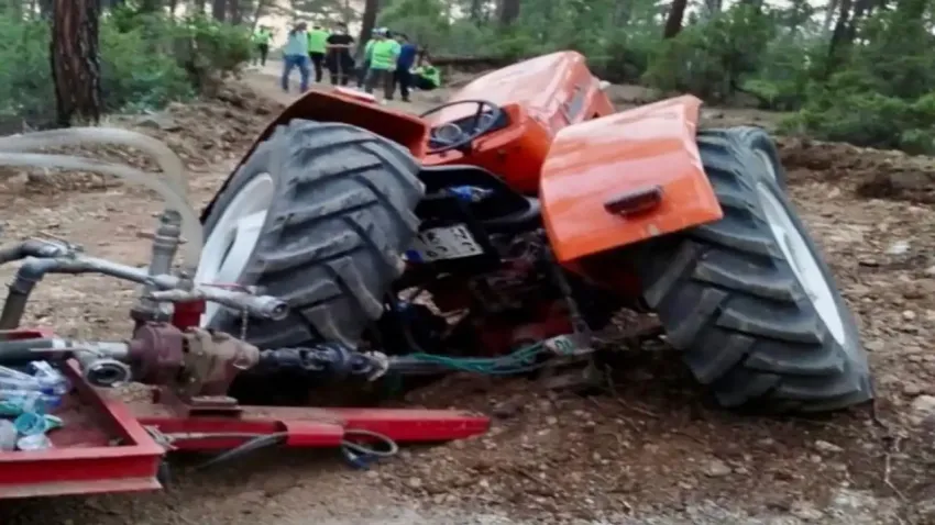 Bursa’da yangına su taşırken traktörü hasar gören çiftçinin hikayesi sosyal medyayı salladı