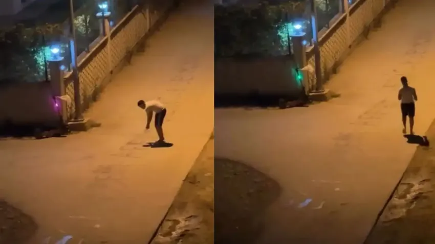 Sevgilisinden özür dilemeye çalışırken karakolluk oldu! Mahalleli şikayetçi oldu..