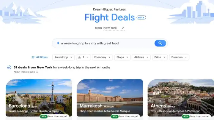 Google Flights’a yapay zeka desteği: Siz seyahat tarzınızdan bahsedin, sizin için tatilinizi planlasın