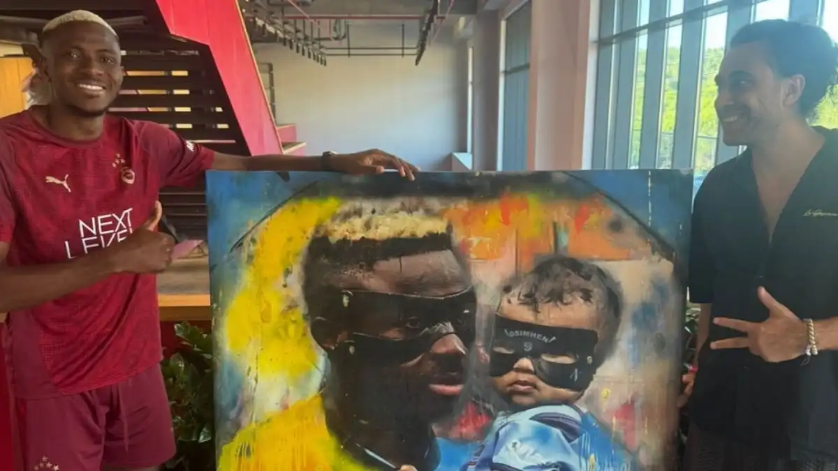 Galatasaraylı yıldızlara sürpriz! Ünlü Ressam Ersan Kaya’dan Osimhen, Sane ve Icardi’ye özel tablolar haberinin görseli