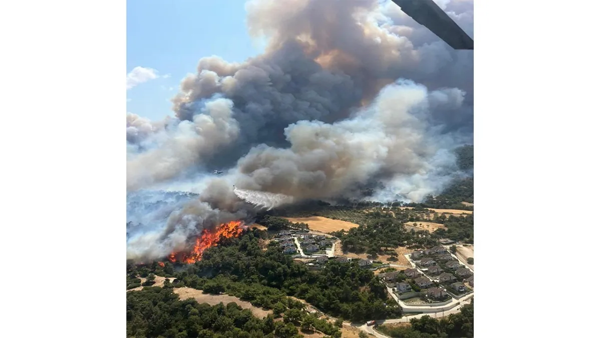 Çanakkale’de tarım arazisinde yangın haberinin görseli