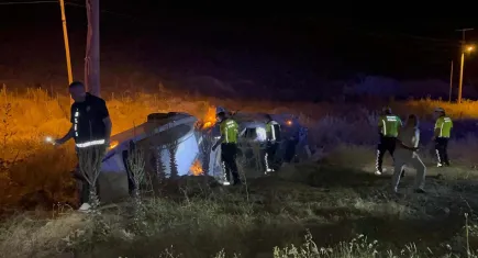 Nevşehir'de kaza: Araçlar sulama kanalına düştü