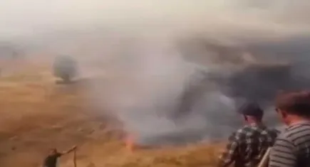 Sivas'ta anız yangını