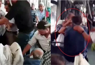 Ankara'da belediye otobüsünde yumruklu kavga kamerada