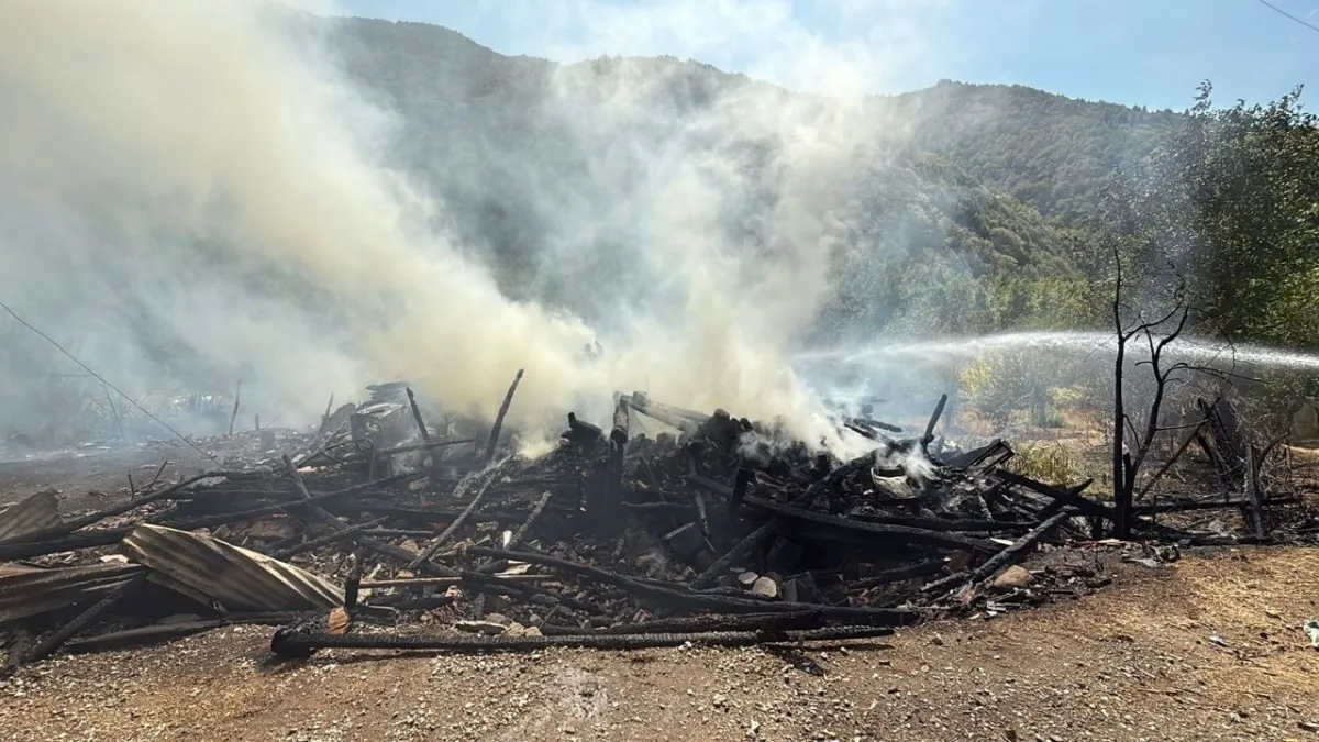 Safranbolu'da kahreden yangın! 85 yaşındaki anne ve engelli oğlu ATV'li kahramanla kurtarıldı haberinin görseli