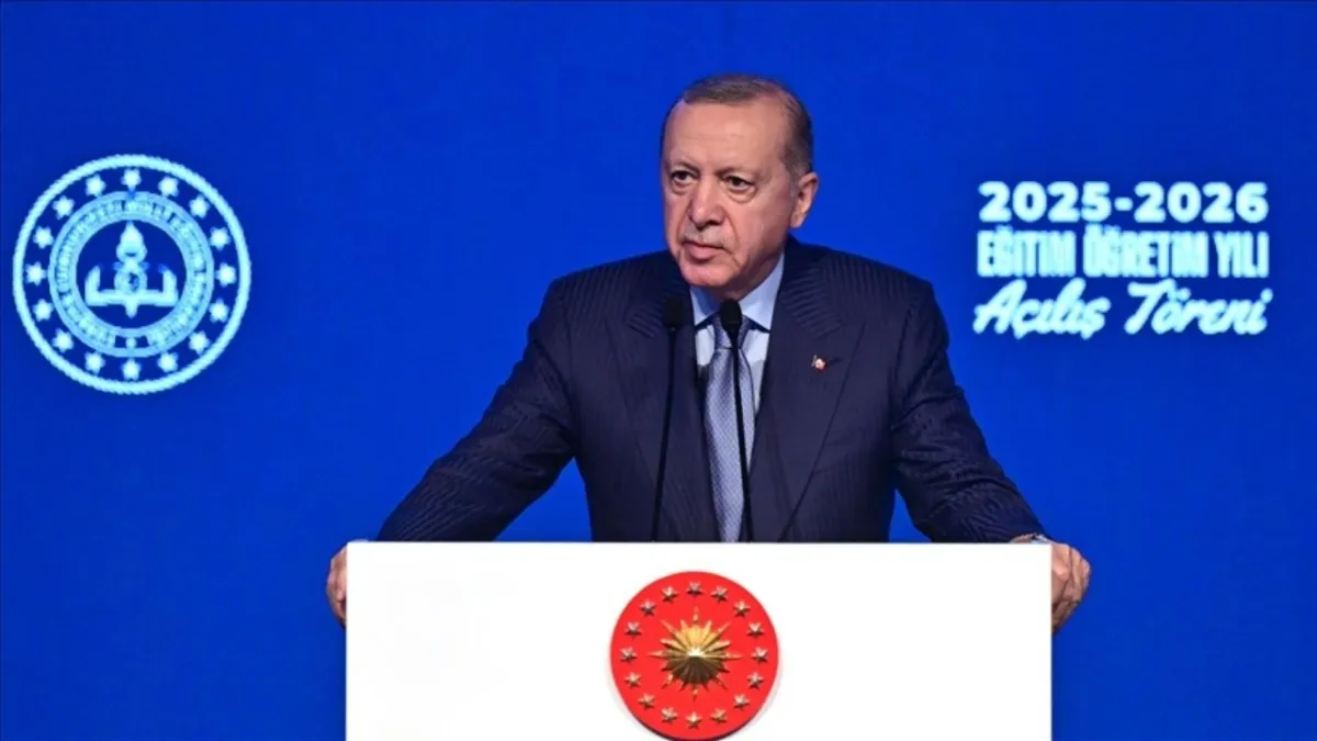 Cumhurbaşkanı Recep Tayyip Erdoğan eğitim- öğretim yılı açılış töreninde acı haberi verdi haberinin görseli