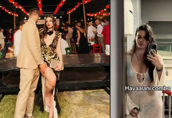 Derin Talu havalimanına bikiniyle geldi