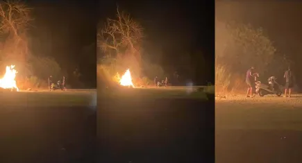 Ormanda yangın çıkarıp üzerine alkol döktüler