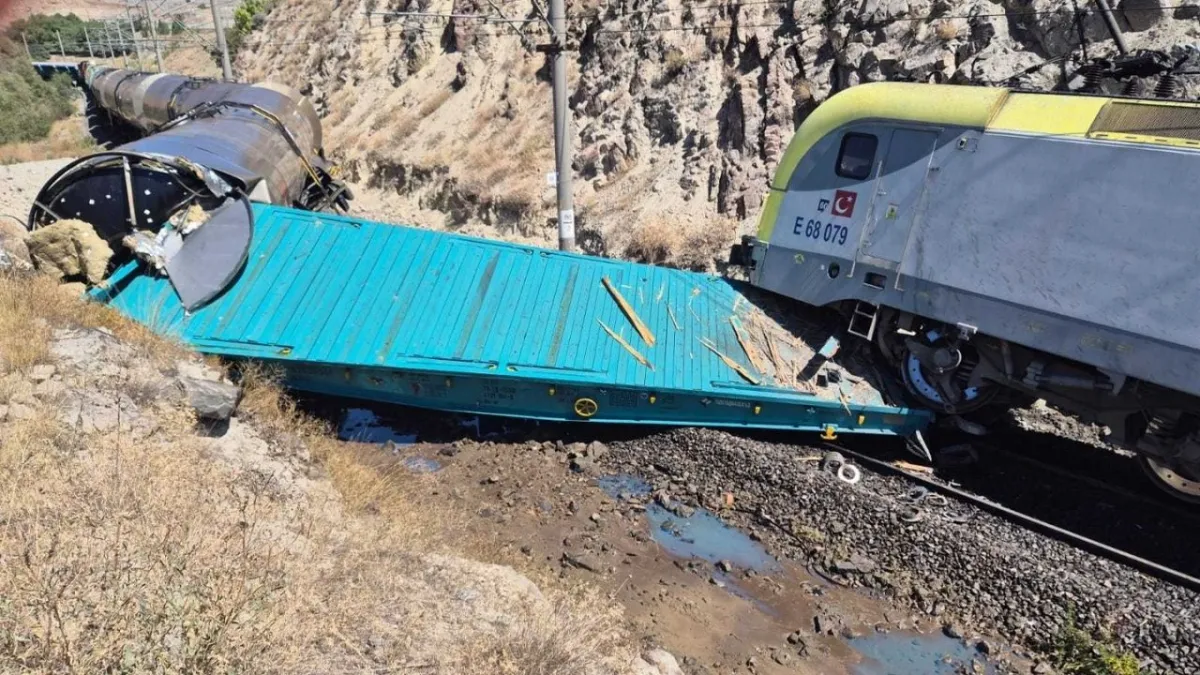 Malatya Hekimhan’da yük treni kazası haberinin görseli